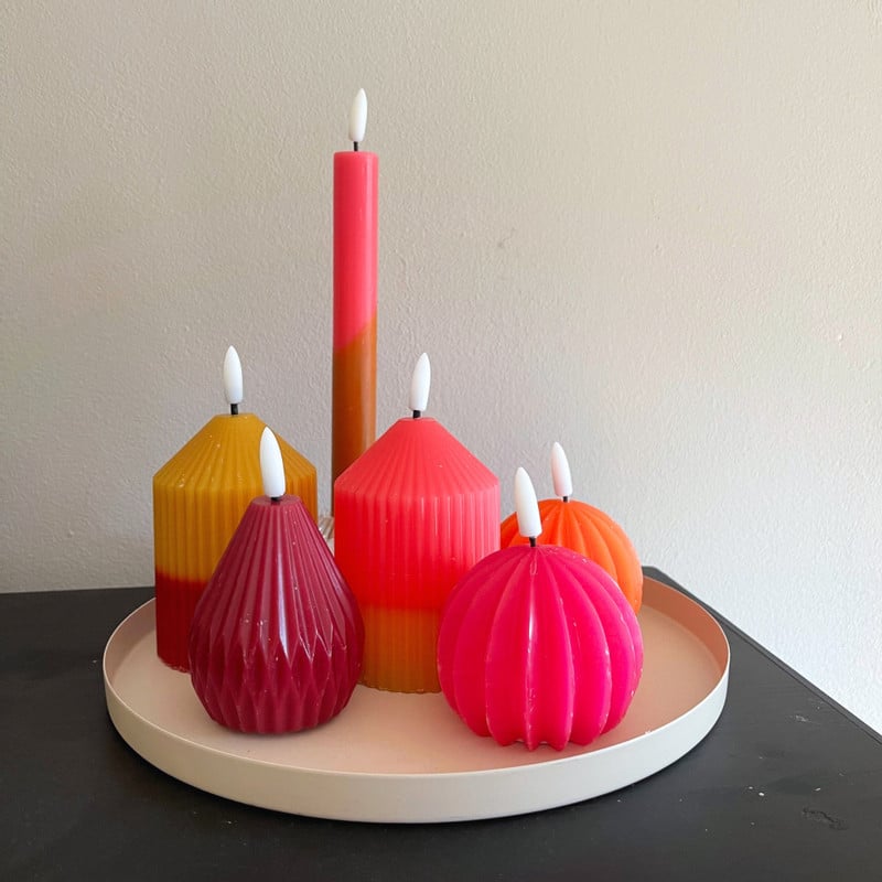 LED dinerkaars duo - groen/roze - ø2.2x24.5 cm