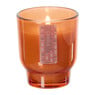 Kaars in glas - oranje - ø7.5x8.5 cm