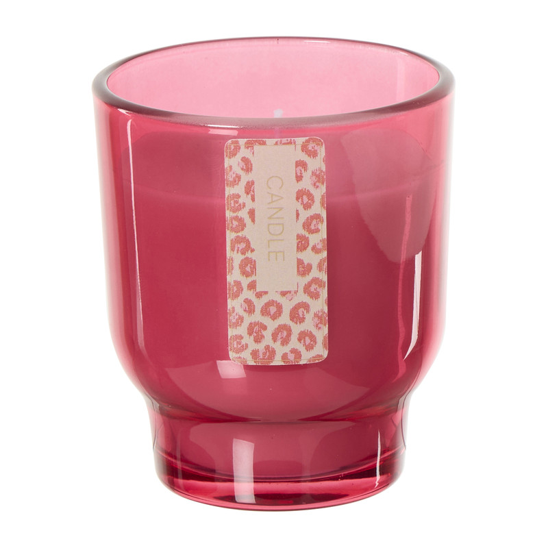 Kaars in glas - roze - ø7.5x8.5 cm