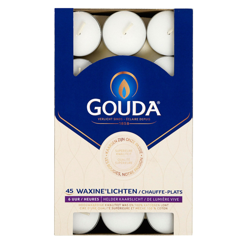 Waxinelichten Gouda - set van 45