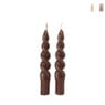 Dinerkaarsen mini twist - beige - set van 2