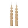 Dinerkaarsen mini twist - beige - set van 2