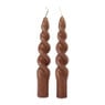 Dinerkaarsen mini twist - beige - set van 2