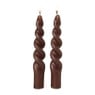 Dinerkaarsen mini twist - beige - set van 2