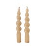 Dinerkaarsen mini twist - beige - set van 2