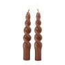 Dinerkaarsen mini twist - beige - set van 2