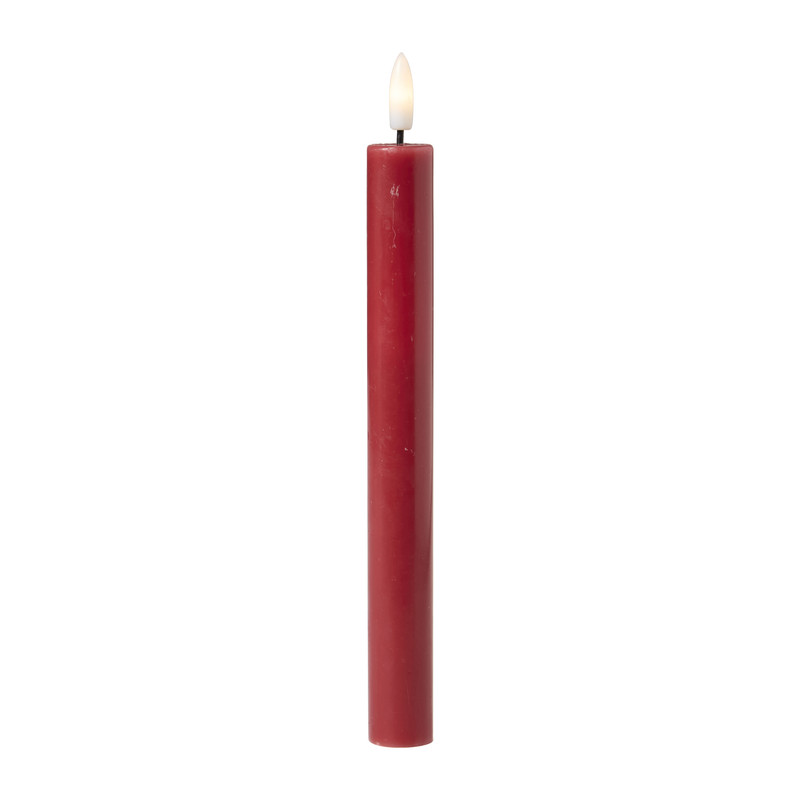 LED dinerkaars gestreept - bordeaux rood - 2.2x24.5 cm