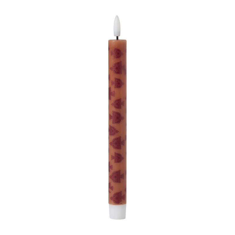 LED dinerkaars vogel - rood/bruin - 2.2x24.5 cm