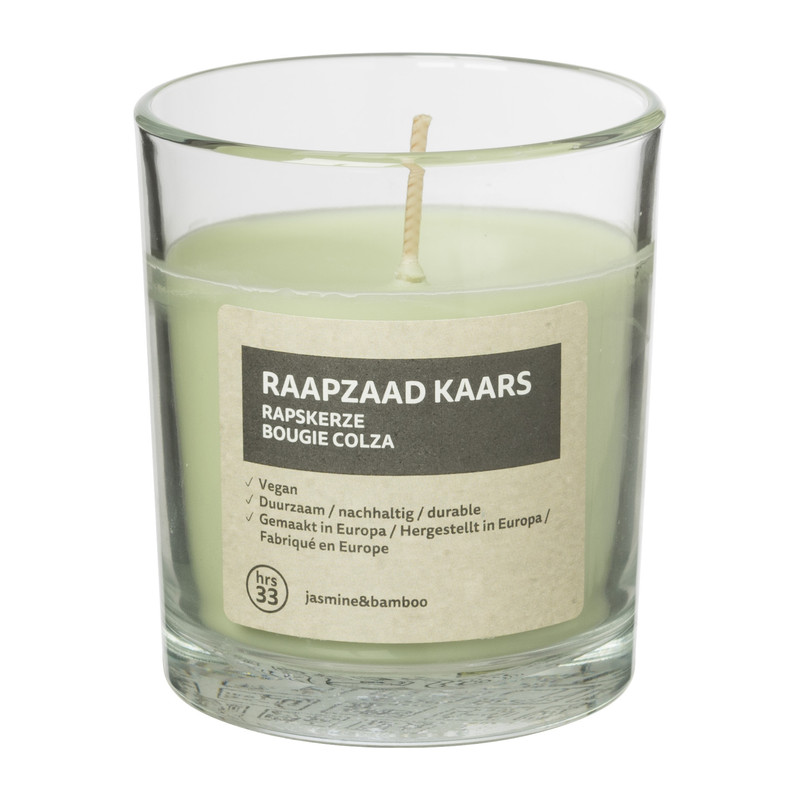 Kaars in glas Jasmine - raapzaad - ø7,4x8,3 cm