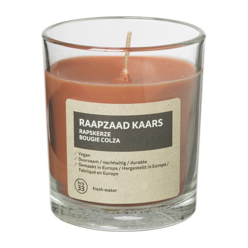 Kaars in glas Fresh - raapzaad - ø7,4x8,3 cm