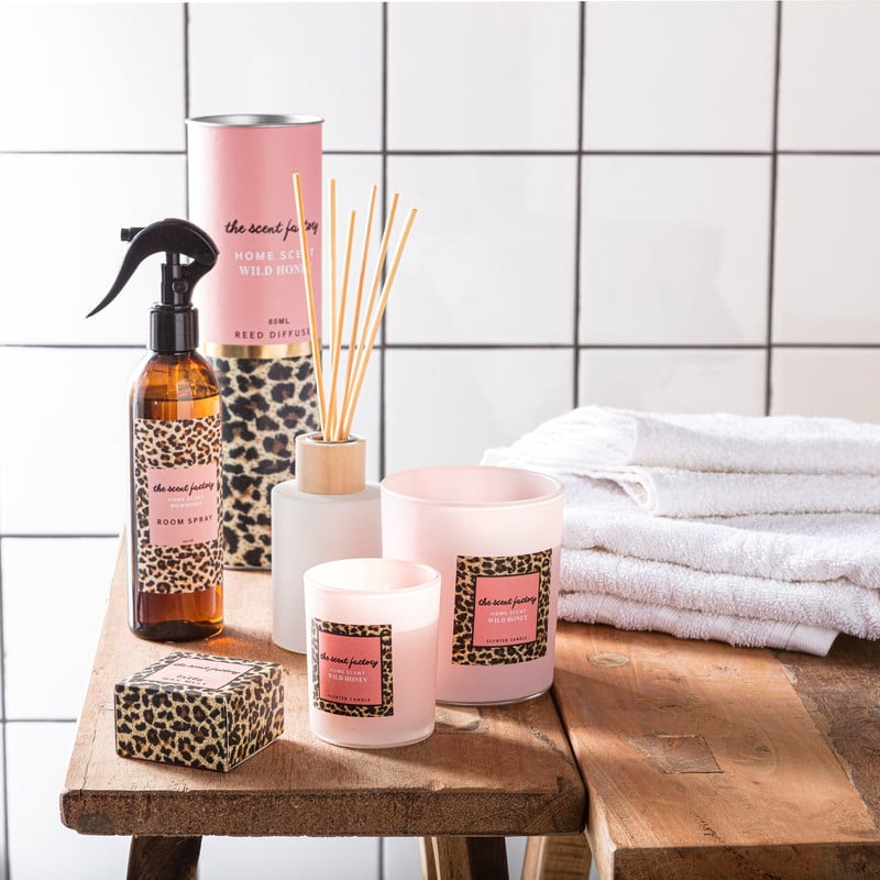 Home scent kaars in glas - Wild Honey - ⌀6x7.5 cm