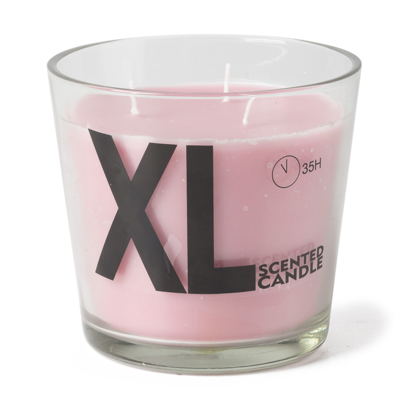 Geurkaars met 3 lonten  - roos - ø13.5x12.5 cm