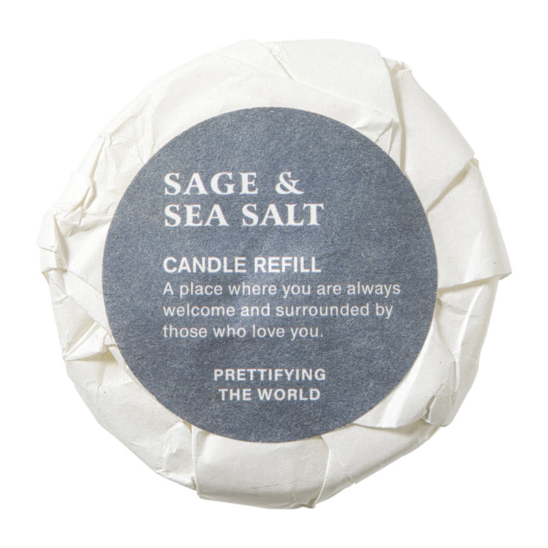 Geurkaars met refill - salie & zeezout