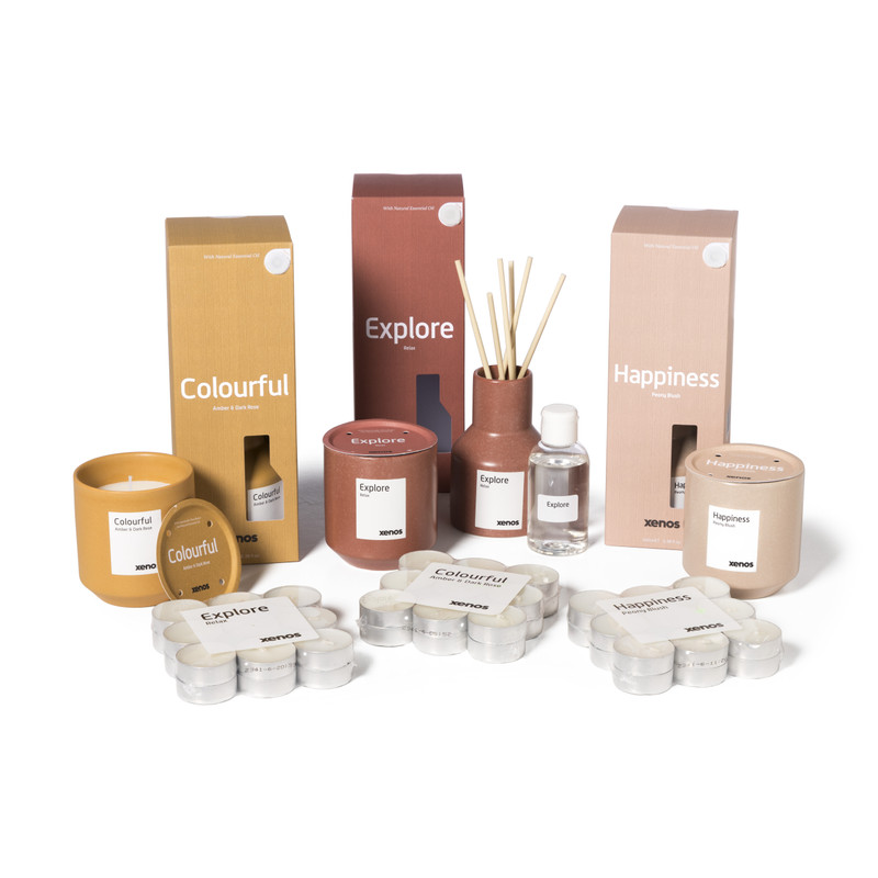 Geurkaars in pot colourful - ø8.1x9.1 cm