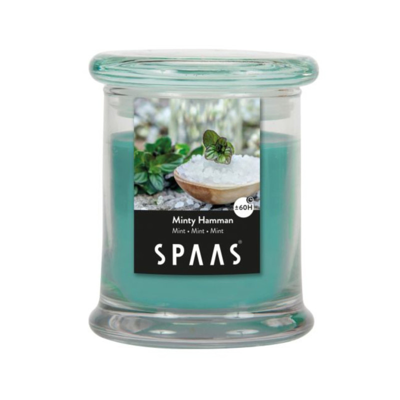 Kaars in glas minty hammam - ø9x11 cm