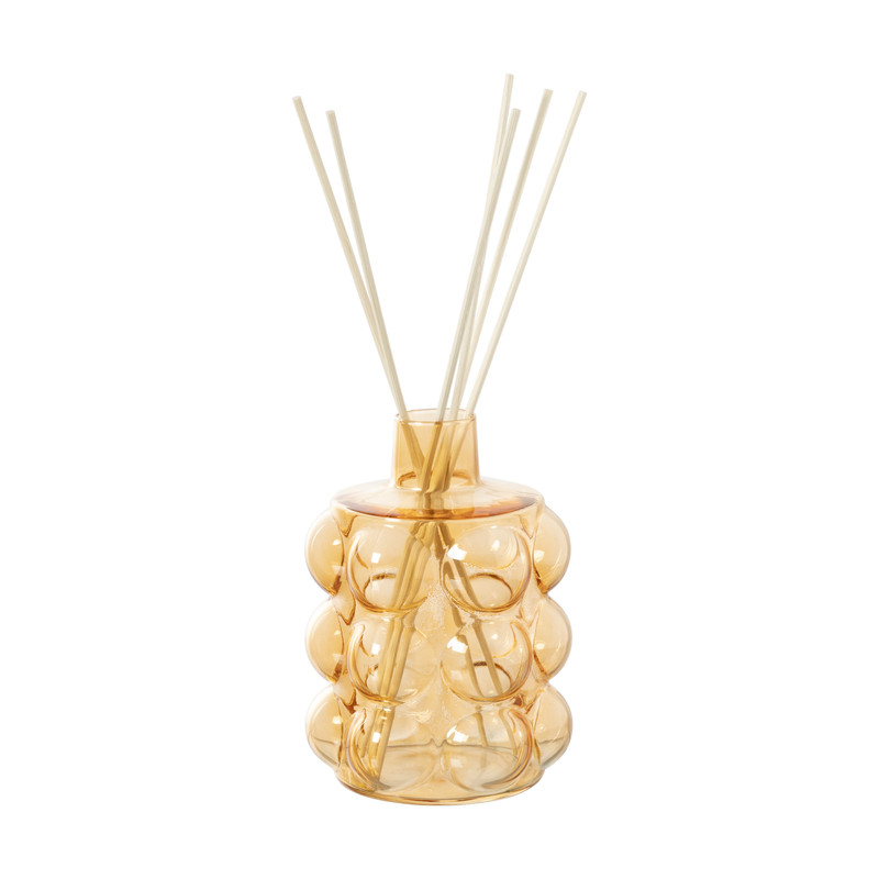 Vaas voor geurstokjes bubbels - oranje - ø8.5x11.5 cm