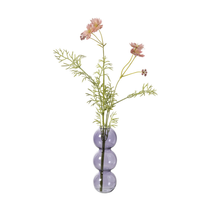 Vaas voor geurstokjes bollen - paars - ø6.5x16.5 cm