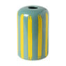 Vaas voor geurstokjes strepen - groen/geel - ø8x13 cm