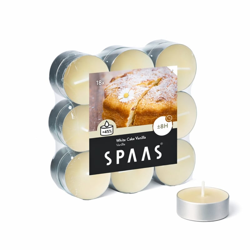 Geur waxinelichten - white cake vanilla - set van 18