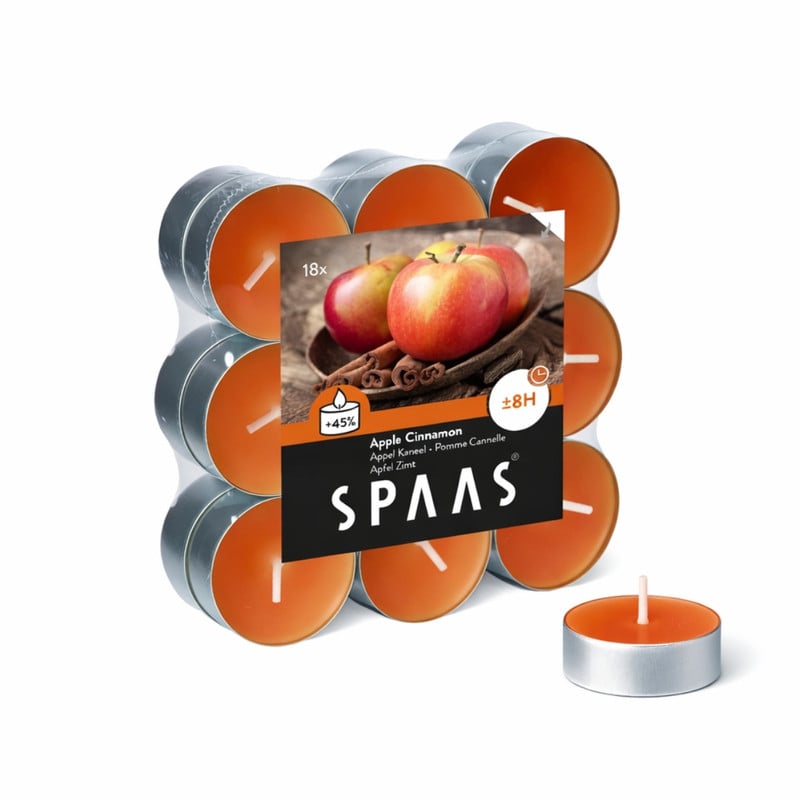 Geur waxinelichten - apple cinnamon - set van 18