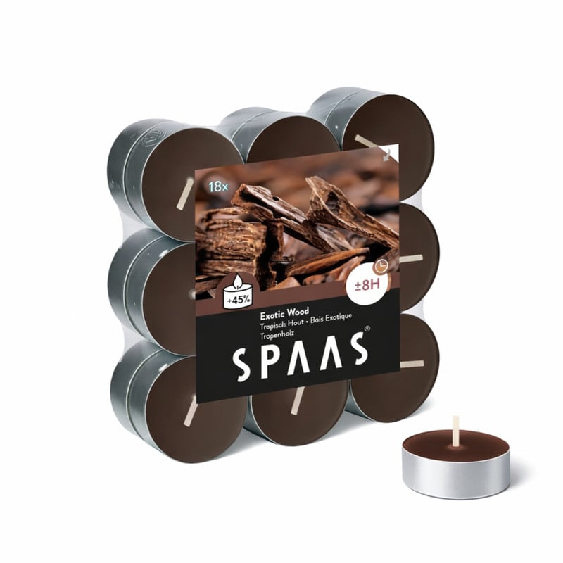 Geur waxinelichten - exotic wood - set van 18