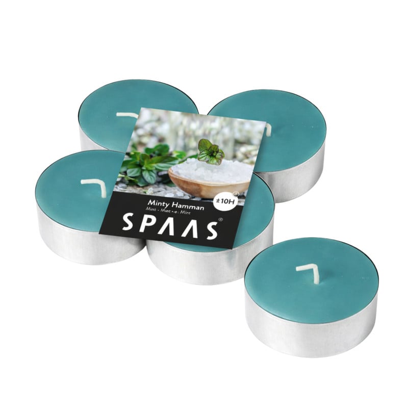 Geur maxiwaxinelichten - minty hammam - set van 4