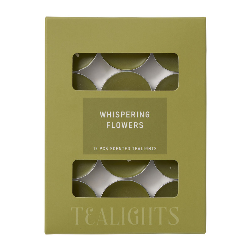 Geur waxinelichten whispering flowers - set van 12