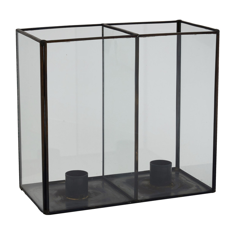 Vitrinekandelaar dubbel - 20x10x18 cm 