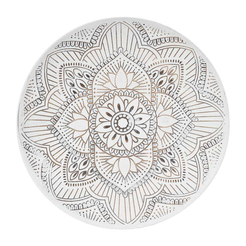 Decoratieplateau mandala - wit - ⌀44.5x4 cm