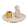 Dinerkaars schaaltje - aap - wit/goud - Ø13 cm