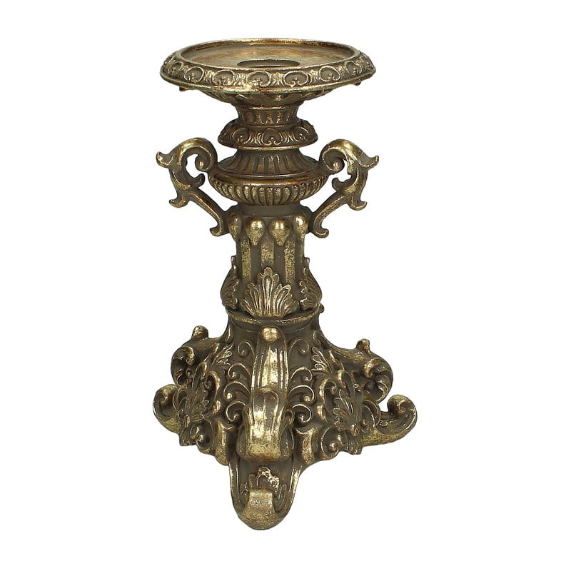 Porseleinen kandelaar - goud - 13x21 cm 