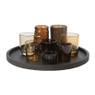 Plateau zwart - met 8 theelichten - ø32x10 cm
