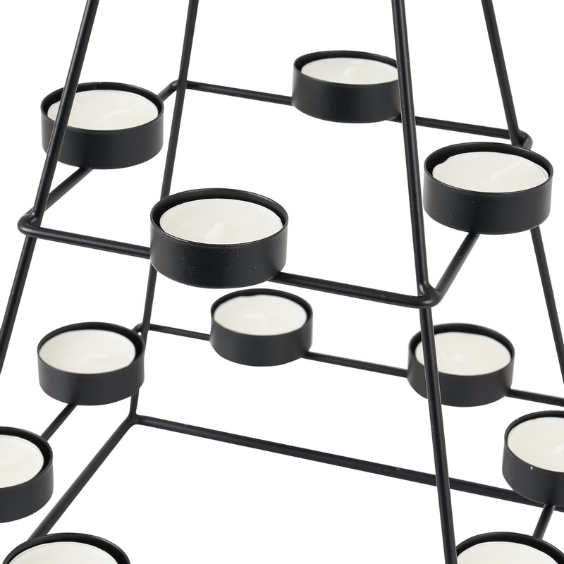 Kandelaar triangle - zwart - 24 x 24 x 50 cm  