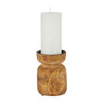 Kandelaar stompkaars - hout - ⌀7x10 cm 