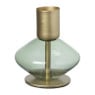 Dinerkaars houder - groen/goud - ø7x8.4 cm