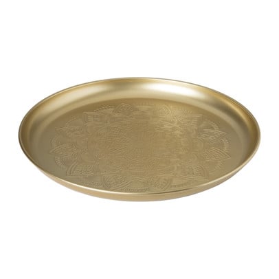 Plateau goud - metaal - ø35x3 cm