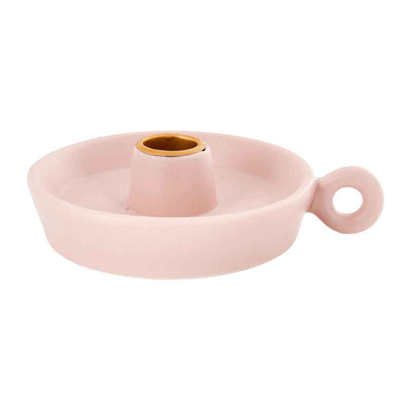 Dinerkaarshouder keramiek - roze - 15x12x3,8 cm