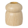 Kandelaar houtlook 2bol - bruin - ø6.4x7.7 cm