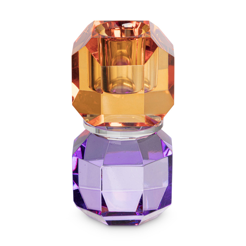 Xenos Dinerkaarshouder kristal - paars/oranje - ø5.5x9 cm