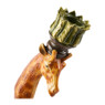 Dinerkaars kandelaar giraffe - groen/bruin - 7x7x26 cm