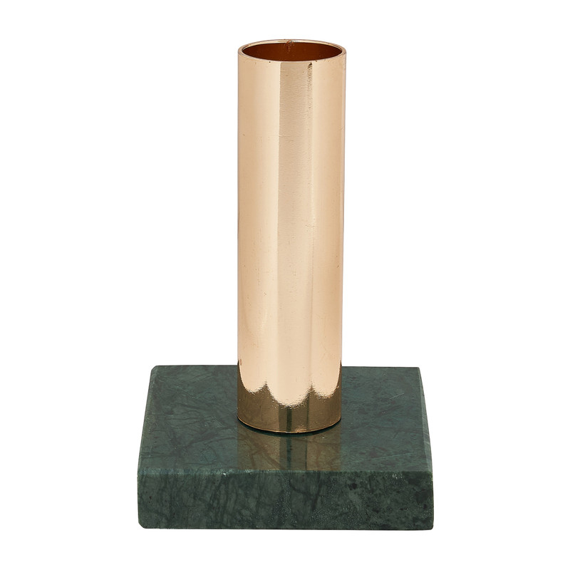 Kaarshouder marmer - groen - 7x7x10.5 cm 