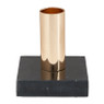 Kaarshouder marmer - zwart - 7x7x7.5 cm