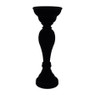 Kaarshouder velvet - zwart - 33 cm 