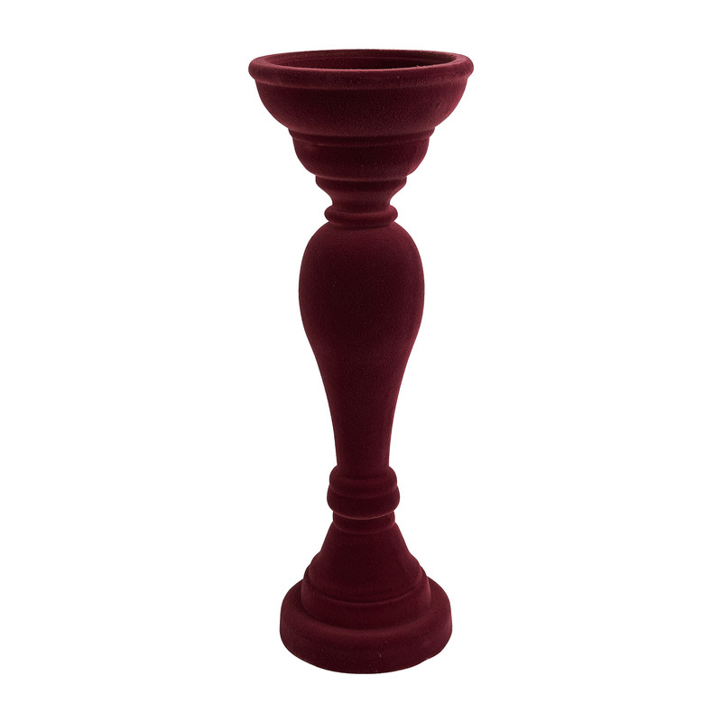 Kaarshouder velvet - rood - 33 cm 