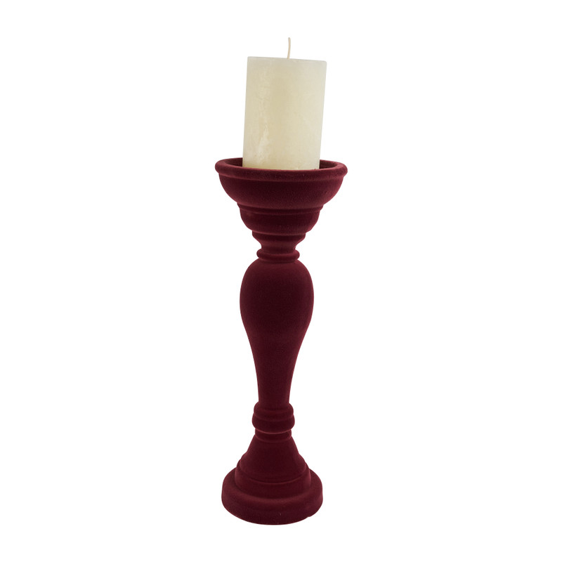 Kaarshouder velvet - rood - 33 cm 