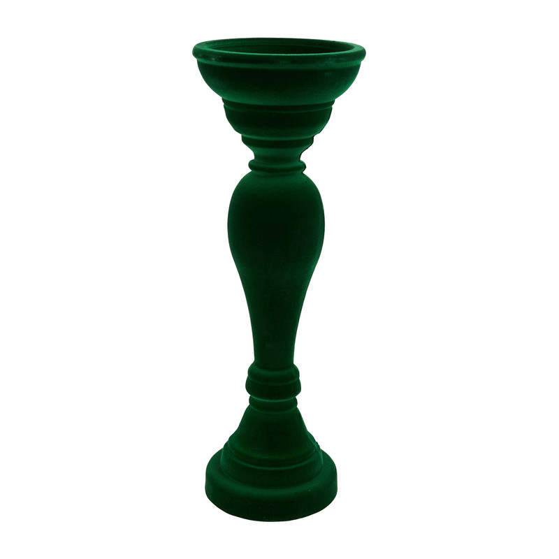 Kaarshouder velvet - groen - 33 cm 