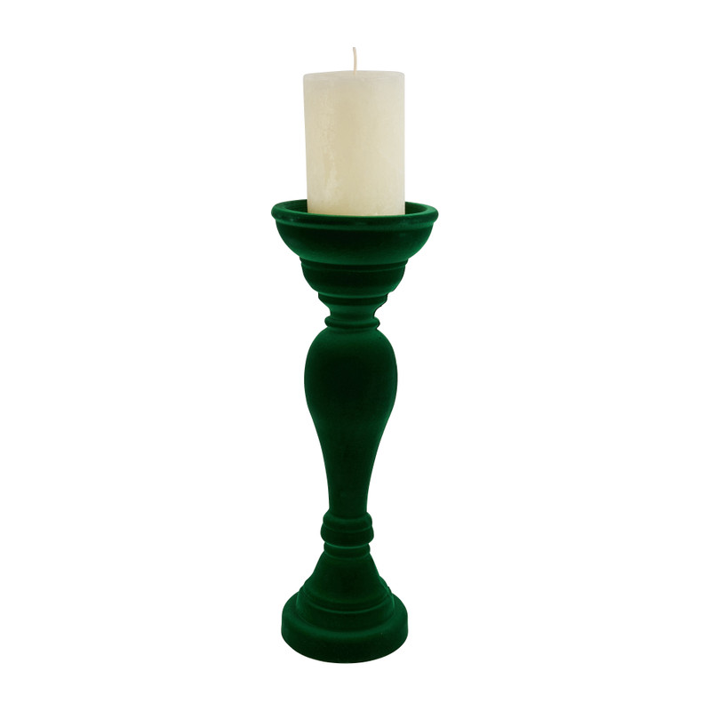 Kaarshouder velvet - groen - 33 cm 