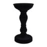 Kaarshouder velvet - zwart - 20 cm