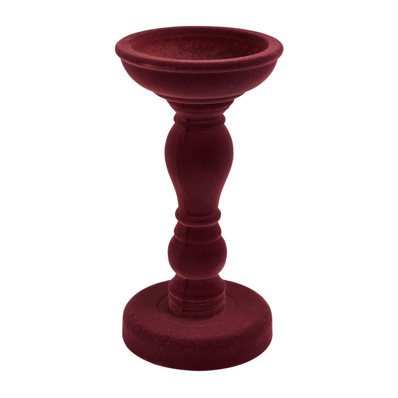 Kaarshouder velvet - rood - 20 cm