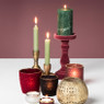 Kaarshouder velvet - rood - 20 cm